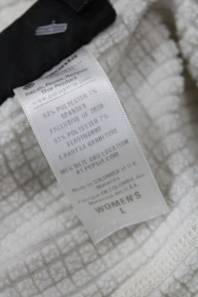 Patagonia Womens High Neck Long Sleeve Zippered Pocket Sweatshirt White Size L