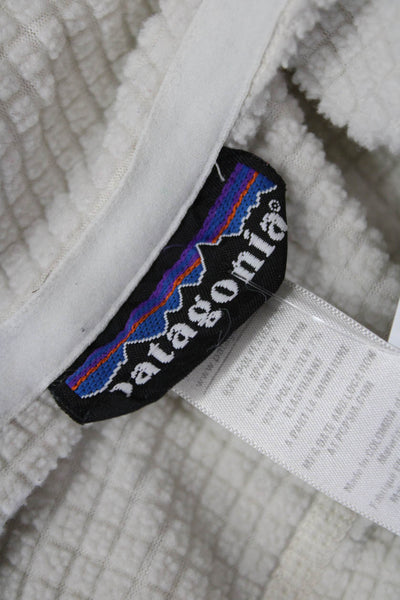 Patagonia Womens High Neck Long Sleeve Zippered Pocket Sweatshirt White Size L