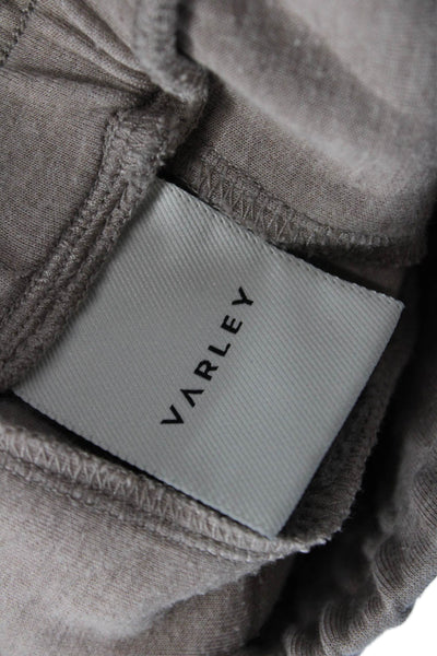 Varley Womens Elastic Waistband High Rise Cropped Jogger Pants Brown Size Large