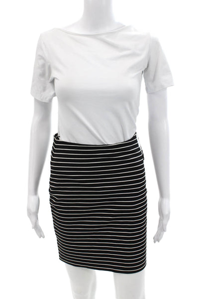 Torn by Ronny Kobo Womens Textured Elastic Waist Striped Midi Skirt Black Size S