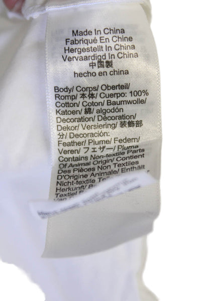 J Crew Womens Cotton Long Sleeve V-neck Button Up Blouse White Size 0