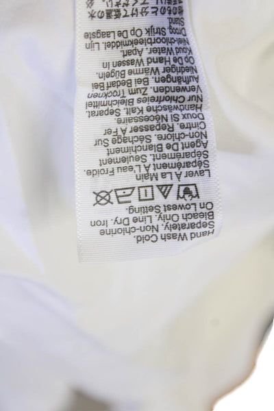 J Crew Womens Cotton Long Sleeve V-neck Button Up Blouse White Size 0
