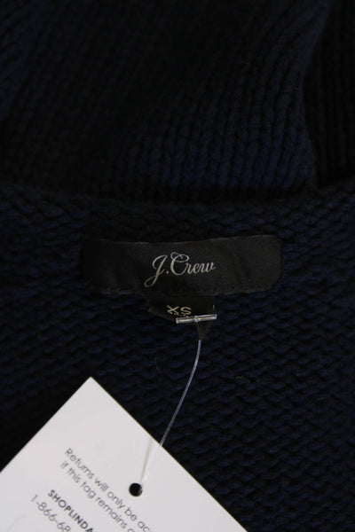 J Crew Womens Cotton Long Sleeve Round Neck Knit Pullover Sweater Blue Size XS