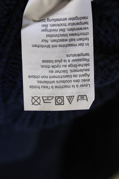 J Crew Womens Cotton Long Sleeve Round Neck Knit Pullover Sweater Blue Size XS