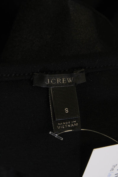 J Crew Womens Off The Shoulder Long Sleeve Blouse Top Solid Black Size S