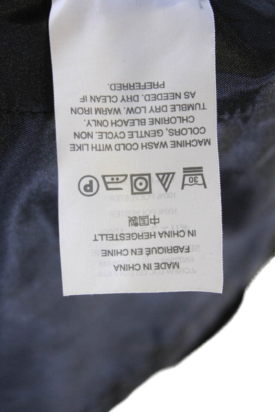 J Crew Womens Stretch Mid-Rise Pull-On Straight Pants Solid Black Size 8