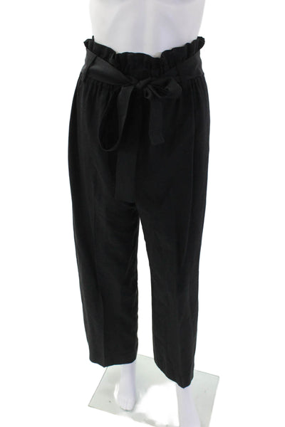 Point Sur Womens Stretch Pull-On Tied Straight Casual Pants Black Size 6