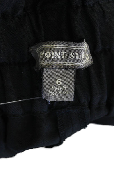 Point Sur Womens Stretch Pull-On Tied Straight Casual Pants Black Size 6