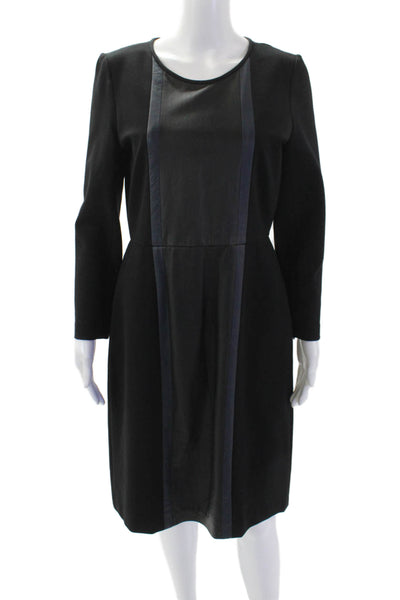 J Crew Womens Long Sleeve Zippered Knee Length Pencil Dress Black Size 10
