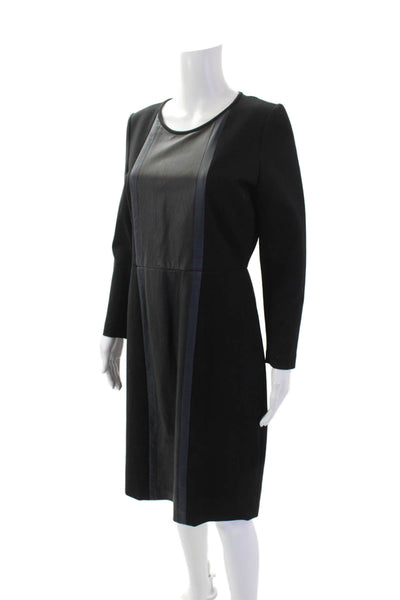 J Crew Womens Long Sleeve Zippered Knee Length Pencil Dress Black Size 10