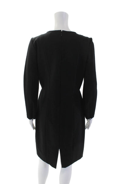 J Crew Womens Long Sleeve Zippered Knee Length Pencil Dress Black Size 10