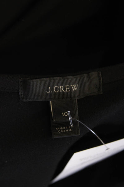 J Crew Womens Long Sleeve Zippered Knee Length Pencil Dress Black Size 10