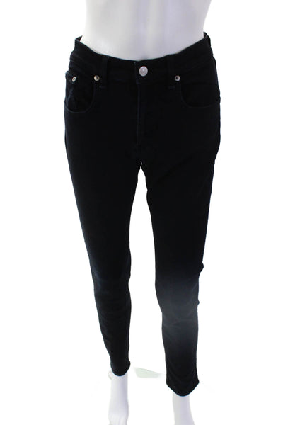 Rag & Bone Jean Womens Cotton Mid Rise Skinny Jeans Solid Black Size 30