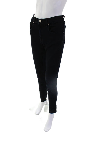 Rag & Bone Jean Womens Cotton Mid Rise Skinny Jeans Solid Black Size 30