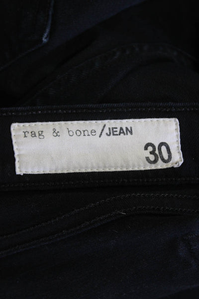 Rag & Bone Jean Womens Cotton Mid Rise Skinny Jeans Solid Black Size 30