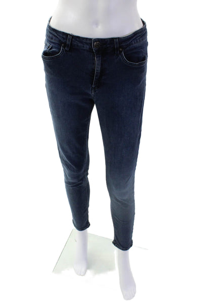 ACNE Studios Womens Cotton Five Pocket Mid Rise Skinny Jeans Blue Size 30