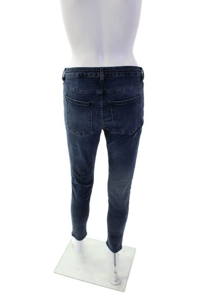 ACNE Studios Womens Cotton Five Pocket Mid Rise Skinny Jeans Blue Size 30