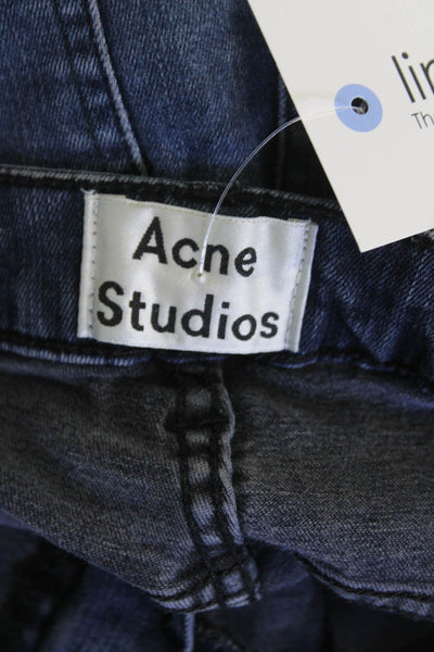 ACNE Studios Womens Cotton Five Pocket Mid Rise Skinny Jeans Blue Size 30