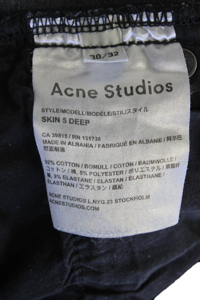 ACNE Studios Womens Cotton Five Pocket Mid Rise Skinny Jeans Blue Size 30
