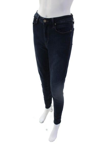 Paige Womens Cotton Mid Rise Five Pocket Skinny Jeans Dark Blue Size 29
