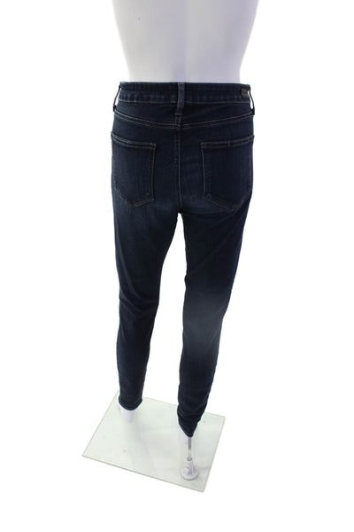 Paige Womens Cotton Mid Rise Five Pocket Skinny Jeans Dark Blue Size 29