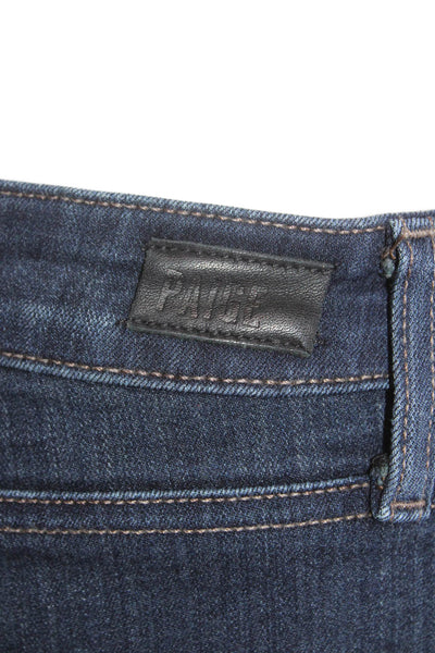 Paige Womens Cotton Mid Rise Five Pocket Skinny Jeans Dark Blue Size 29