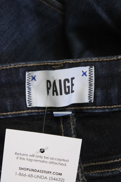 Paige Womens Cotton Mid Rise Five Pocket Skinny Jeans Dark Blue Size 29