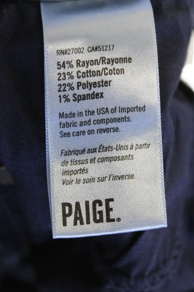 Paige Womens Cotton Mid Rise Five Pocket Skinny Jeans Dark Blue Size 29