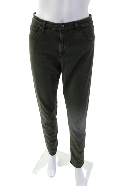 AG Adriano Goldschmied Womens Cotton The Prima Cigarette Leg Jeans Green Size 29