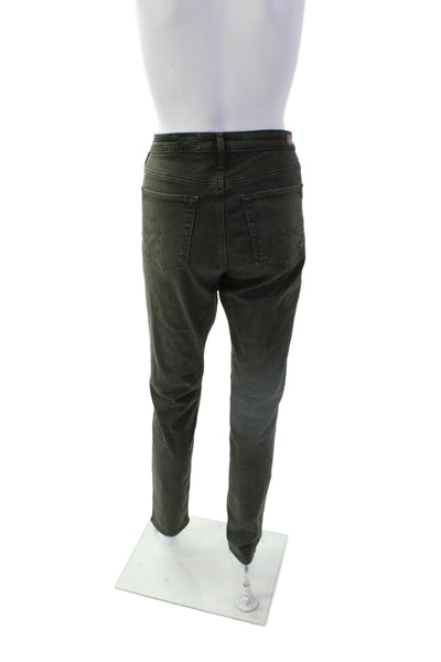 AG Adriano Goldschmied Womens Cotton The Prima Cigarette Leg Jeans Green Size 29