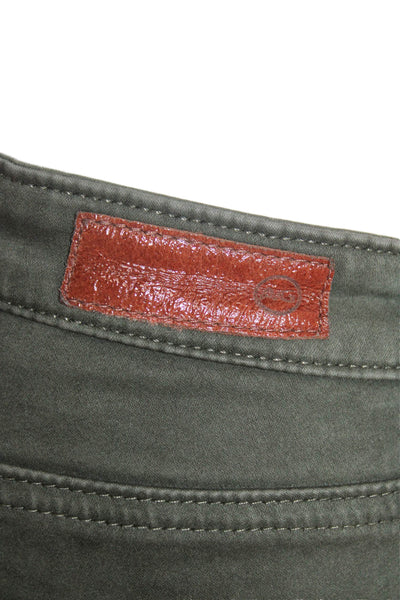 AG Adriano Goldschmied Womens Cotton The Prima Cigarette Leg Jeans Green Size 29