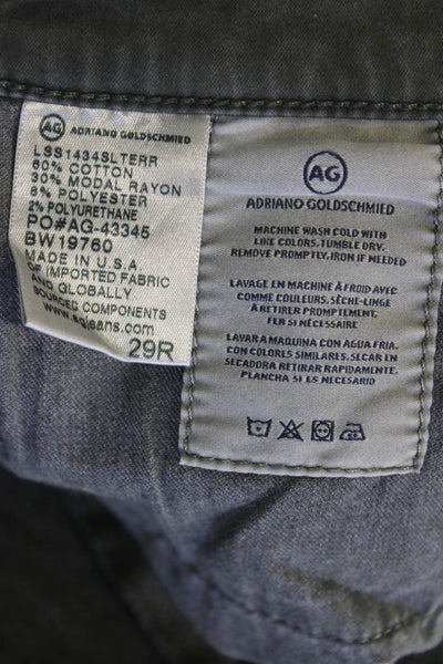 AG Adriano Goldschmied Womens Cotton The Prima Cigarette Leg Jeans Green Size 29