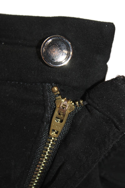 Good American Womens Faux Suede Five Pocket Skinny Leg Pants Black Size 8