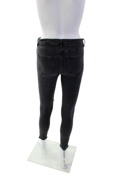 3x1 NYC Womens Cotton Mid Rise Five Pocket Casual Skinny Jeans Black Size 27