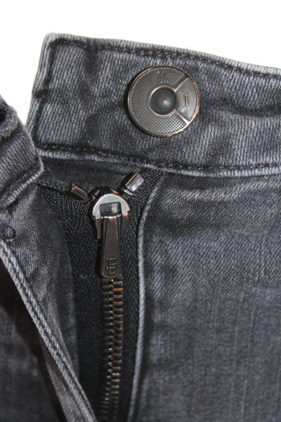 3x1 NYC Womens Cotton Mid Rise Five Pocket Casual Skinny Jeans Black Size 27