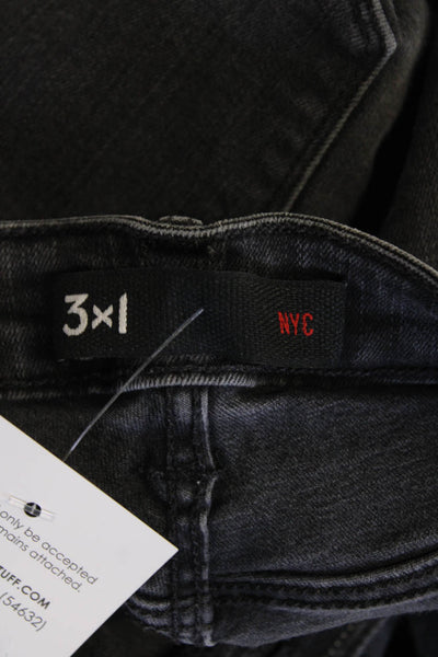 3x1 NYC Womens Cotton Mid Rise Five Pocket Casual Skinny Jeans Black Size 27