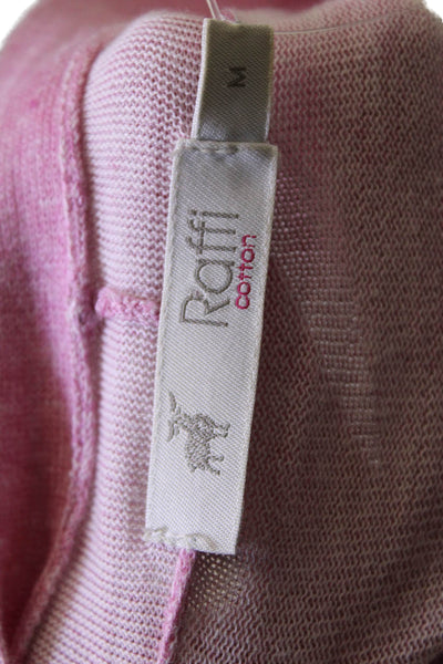 Raffi Womens Long Sleeve Button Front V Neck Cardigan Sweater Pink Size Medium