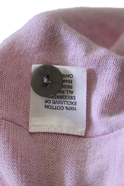 Raffi Womens Long Sleeve Button Front V Neck Cardigan Sweater Pink Size Medium