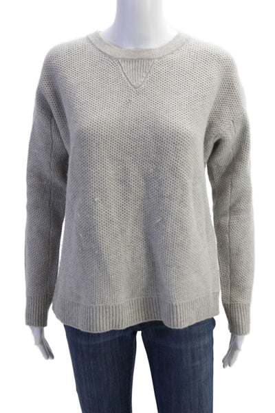 Vince Womens Pullover Long Sleeve Crew Neck Knit Sweater Gray Wool Size Small