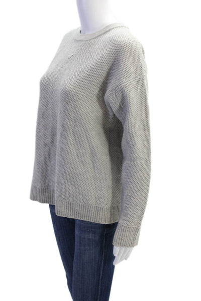 Vince Womens Pullover Long Sleeve Crew Neck Knit Sweater Gray Wool Size Small