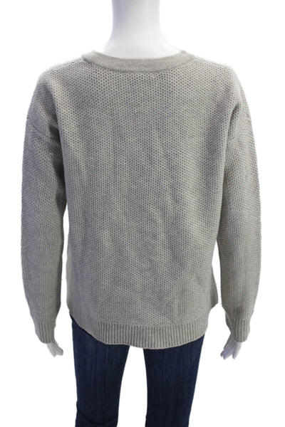 Vince Womens Pullover Long Sleeve Crew Neck Knit Sweater Gray Wool Size Small