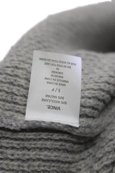 Vince Womens Pullover Long Sleeve Crew Neck Knit Sweater Gray Wool Size Small