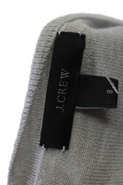 J Crew Womens Cotton V-Neck Long Sleeve Knit Pullover Sweater Gray Size S