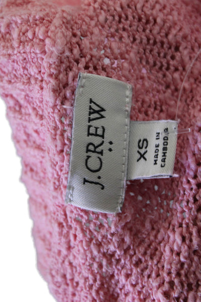 J Crew Womens Cotton V-Neck Long Sleeve Knit Pullover Sweater Pink Size XS