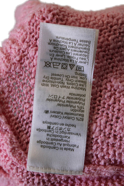 J Crew Womens Cotton V-Neck Long Sleeve Knit Pullover Sweater Pink Size XS