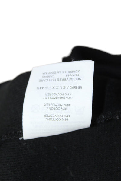 J Crew Womens Cotton Color Block Long Sleeve Crew Neck Sweatshirt Black Size M