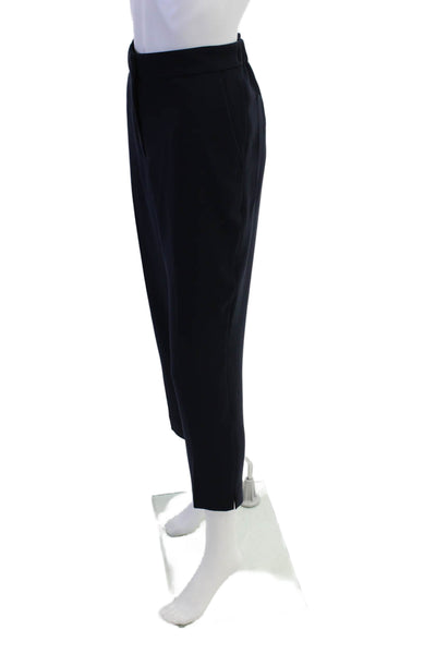 J Crew Womens Stretch Zippered High-Waisted Tapered Pants Blue Size 8
