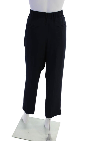 J Crew Womens Stretch Zippered High-Waisted Tapered Pants Blue Size 8