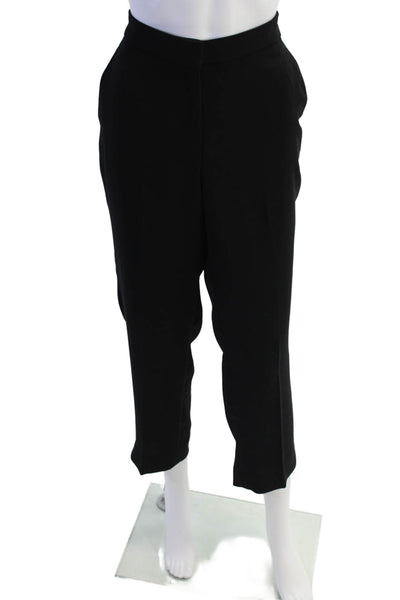 J Crew Womens Zippered Mid-Rise Stretch Dress Pants Solid Black Size 8