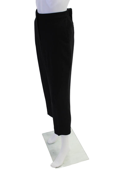 J Crew Womens Zippered Mid-Rise Stretch Dress Pants Solid Black Size 8